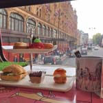 Touring London on bus, tea in Knightsbridge