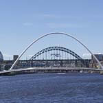 Tyne bridge Newcastle and the Gateshead Millennium Bridge.
